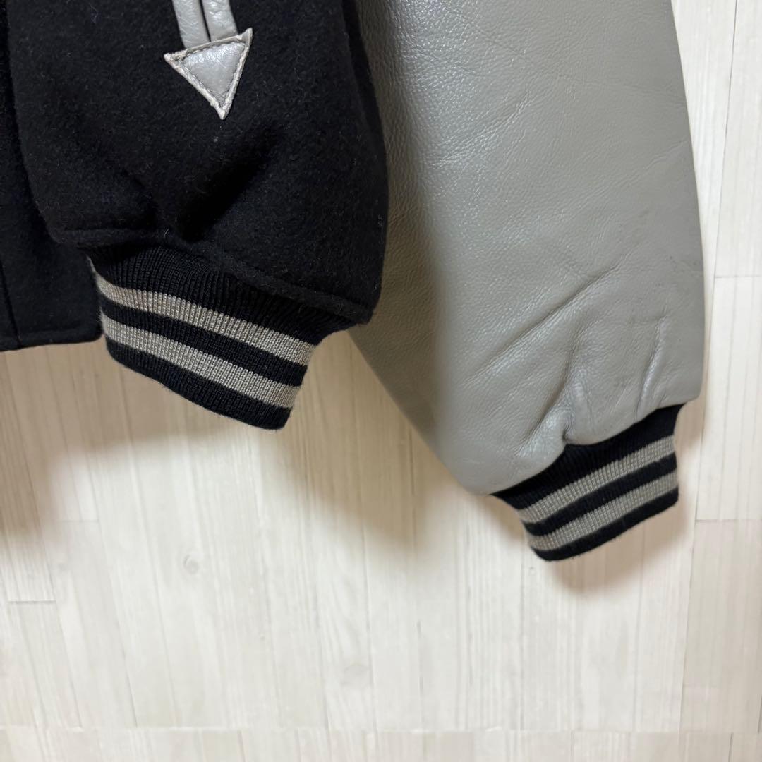 【激レア】90s NPB 12球団ネーム刺繍入り スタジャン レザー ウール