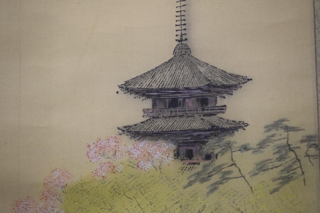 【真作】服部石仙/春夏秋山水図/三幅対/掛軸☆宝船☆Y-989　JM