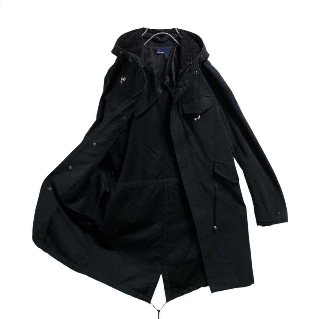 FRED PERRYフレッドペリーモッズコートアウターフード付刺繍ロゴ人気古着