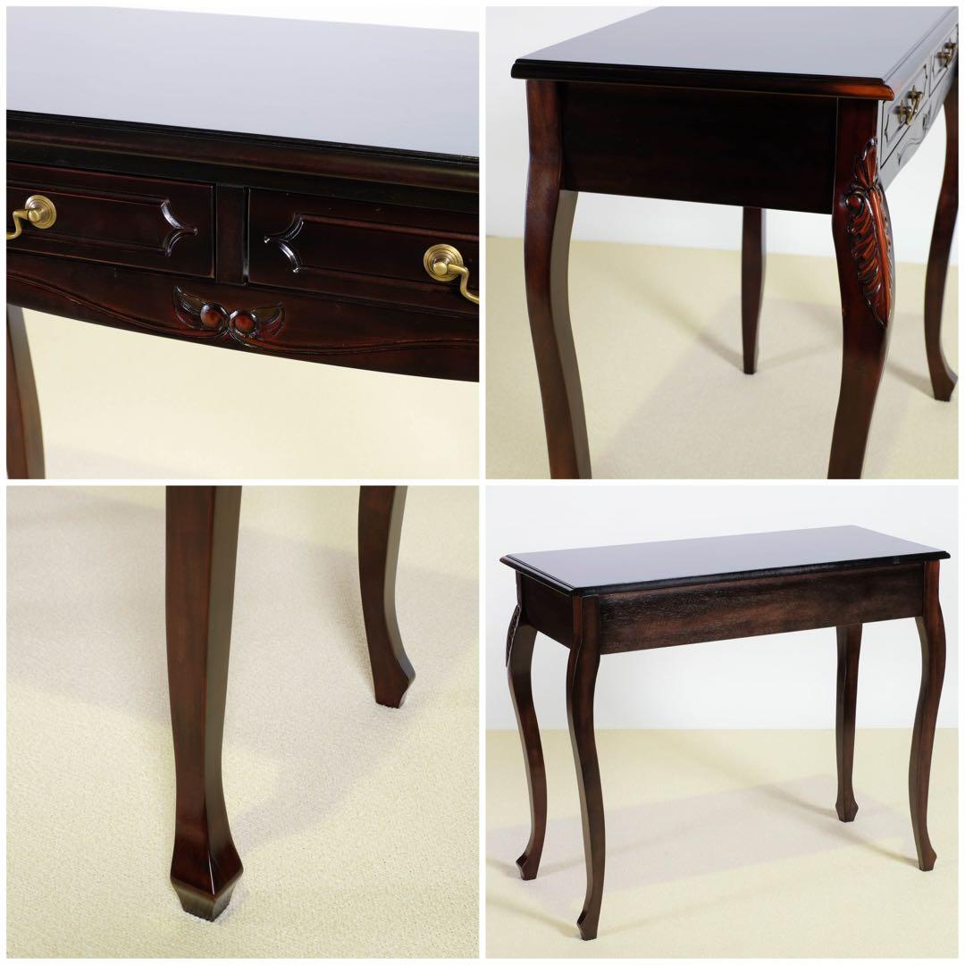 E 新品 コンソールテーブル アジアン 机 デスク サイドテーブル アンティーク