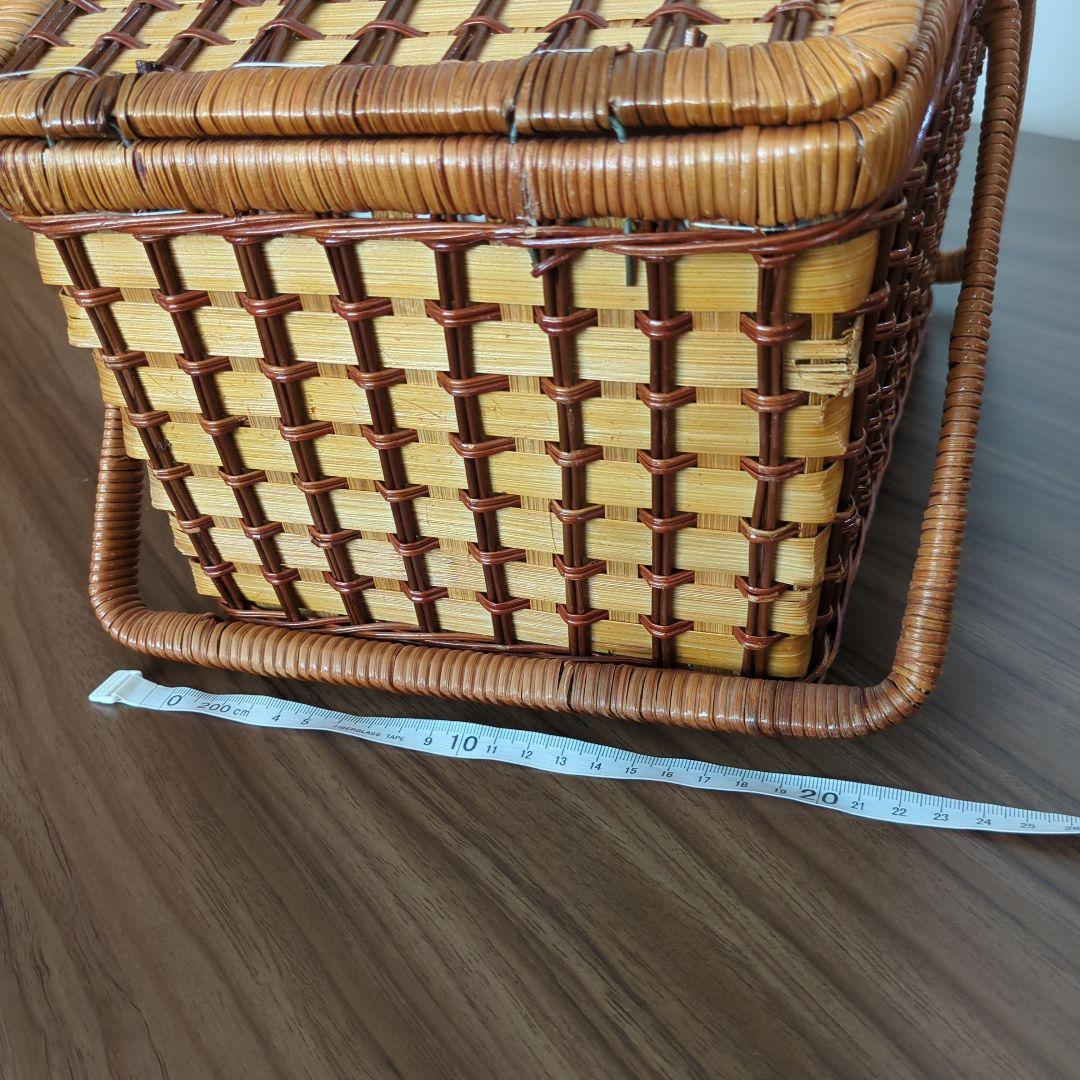 籐バスケット かごバッグ ピクニック ヤクルト 平成レトロ