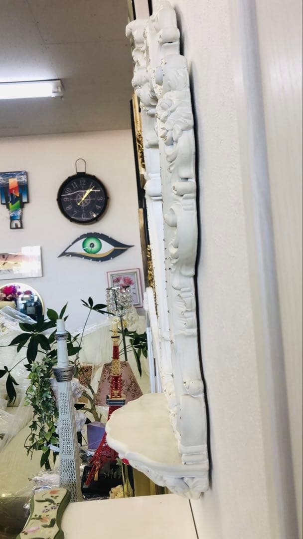 ロココ調ミラー鏡プリンセス　コンソール付き　ヨーロピアン　壁掛け