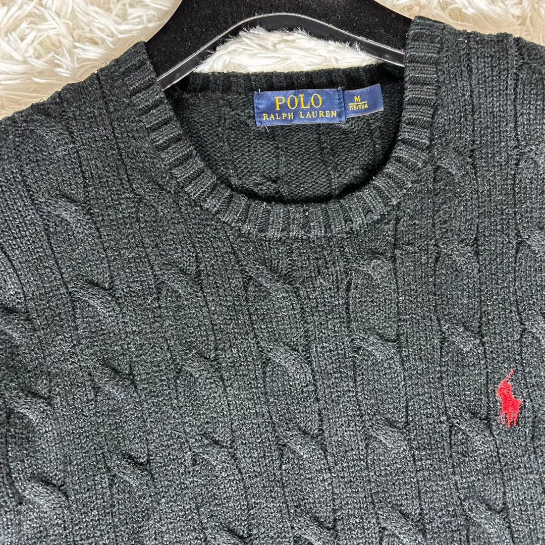 美品✨ポロラルフローレン ケーブルニット セーター コットン クルーネック M