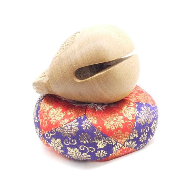 【仏壇仏具】一刀彫木魚セット　4寸