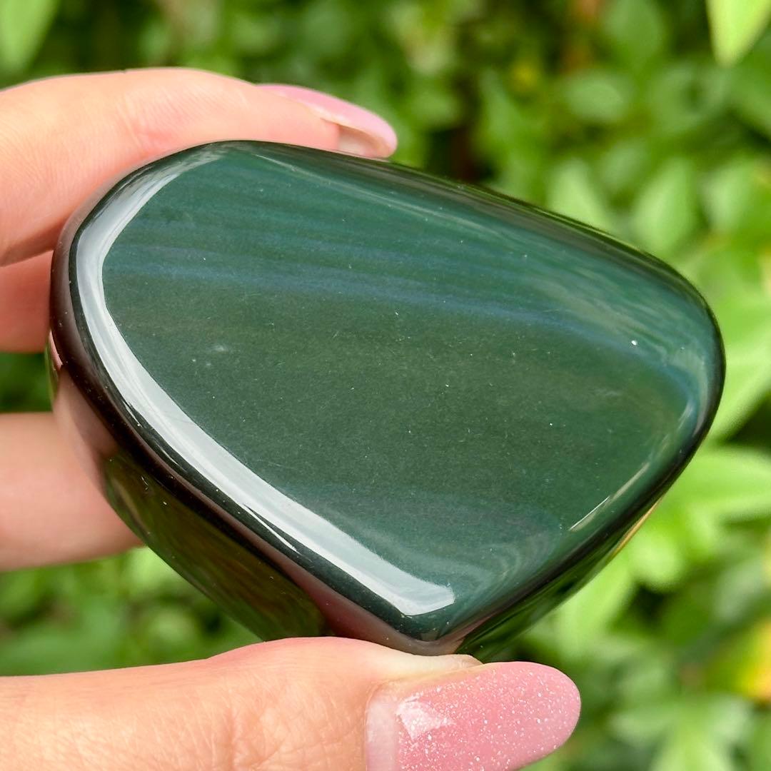 レインボーオブシディアン ハート 置物 MY473