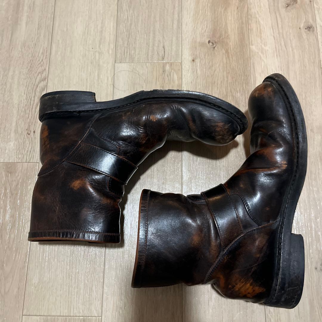 butteroエンジニアブーツ 黒 レザー バックル付き