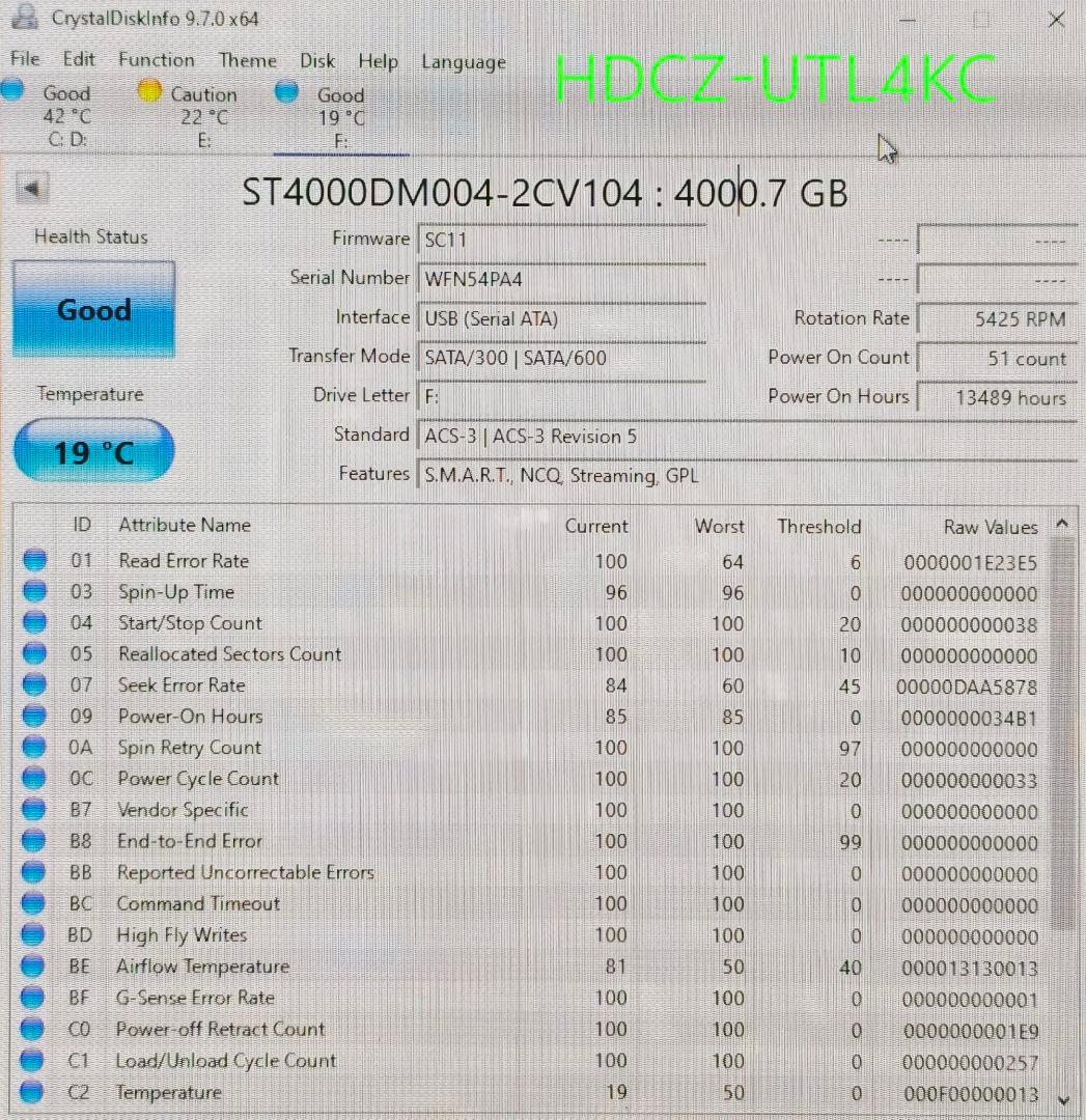 I-O DATA 外付けHDD HDCZ-UTL4KC