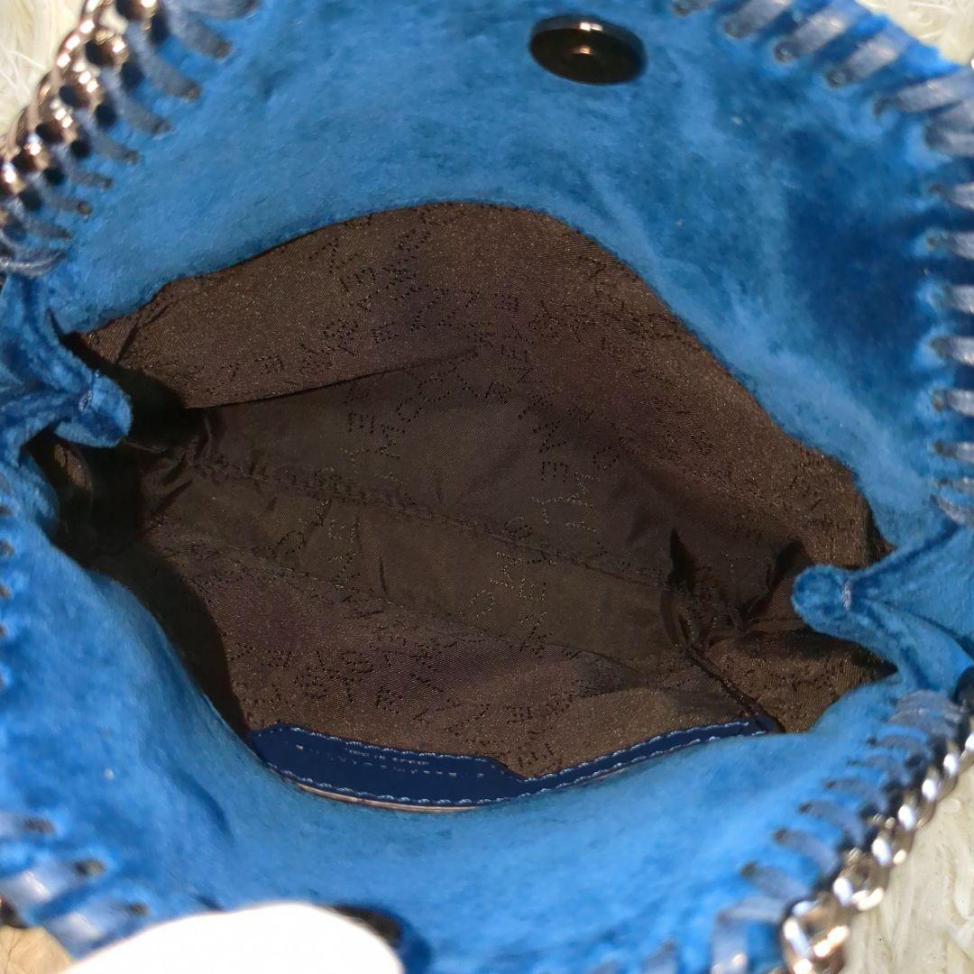 新品 ステラマッカートニー ファラベラ ベロア ブルー ショルダー 2way