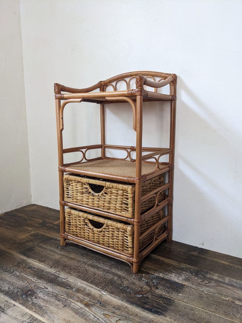 【pippi_da_magic】ラタン製オープンラック　オープンシェルフ
