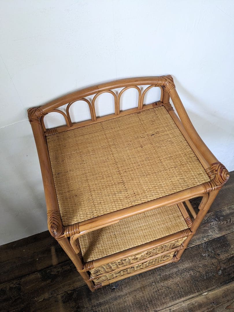 【pippi_da_magic】ラタン製オープンラック　オープンシェルフ