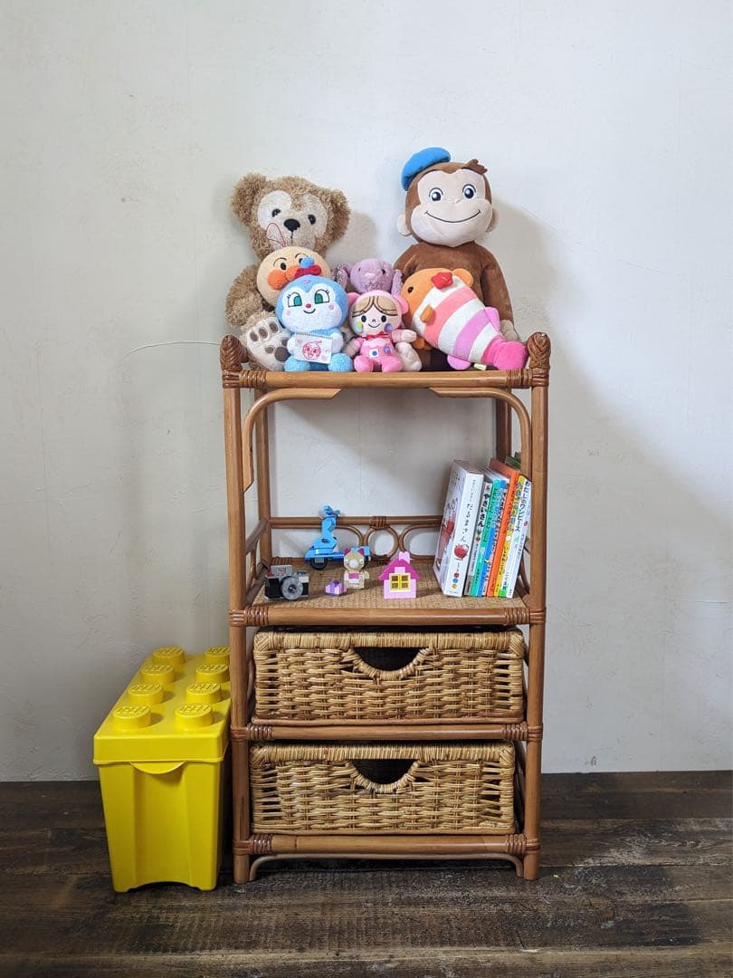 【pippi_da_magic】ラタン製オープンラック　オープンシェルフ