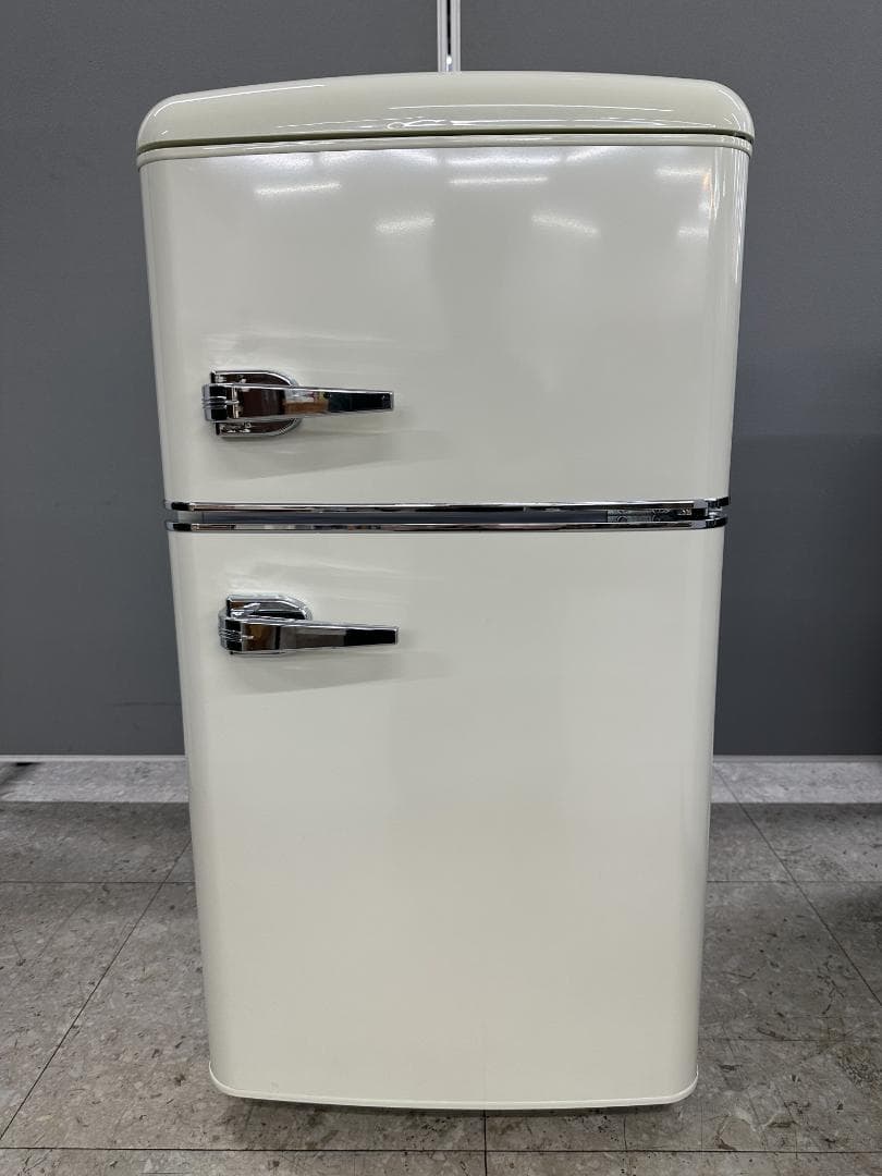 オーヤマ 冷蔵庫　昭和レトロ　PRR-082D-W　81L　2023年製ホワイト