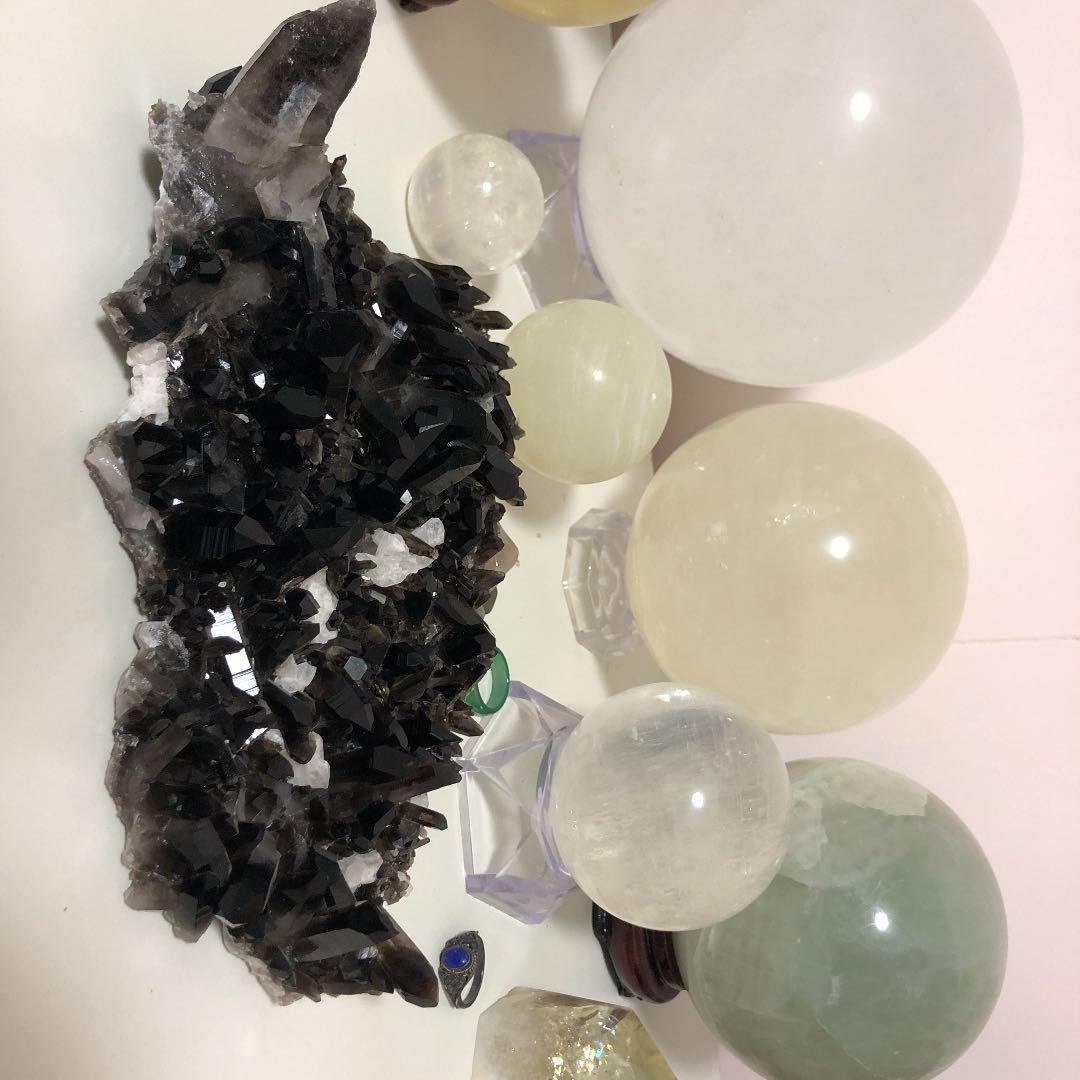 希少石 レア 極上 最高級黒水晶クラスター