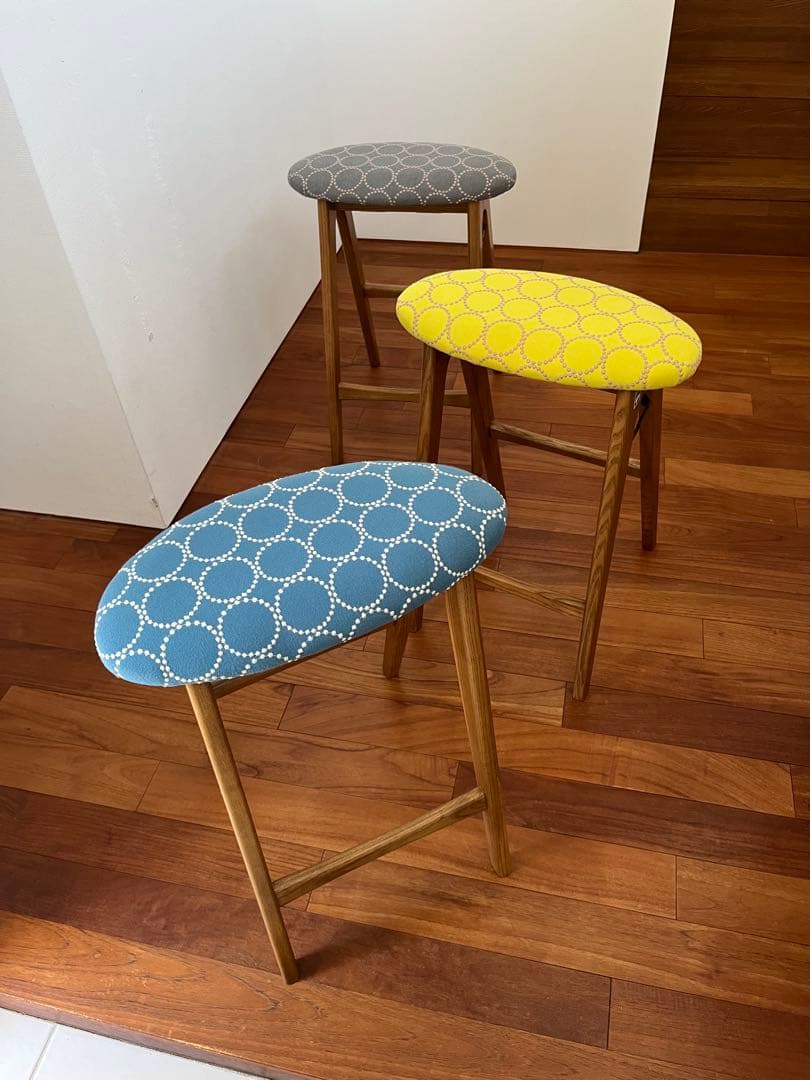 ミナペルホネン タンバリン dop ブルー 折りたたみ式 ハイスツール