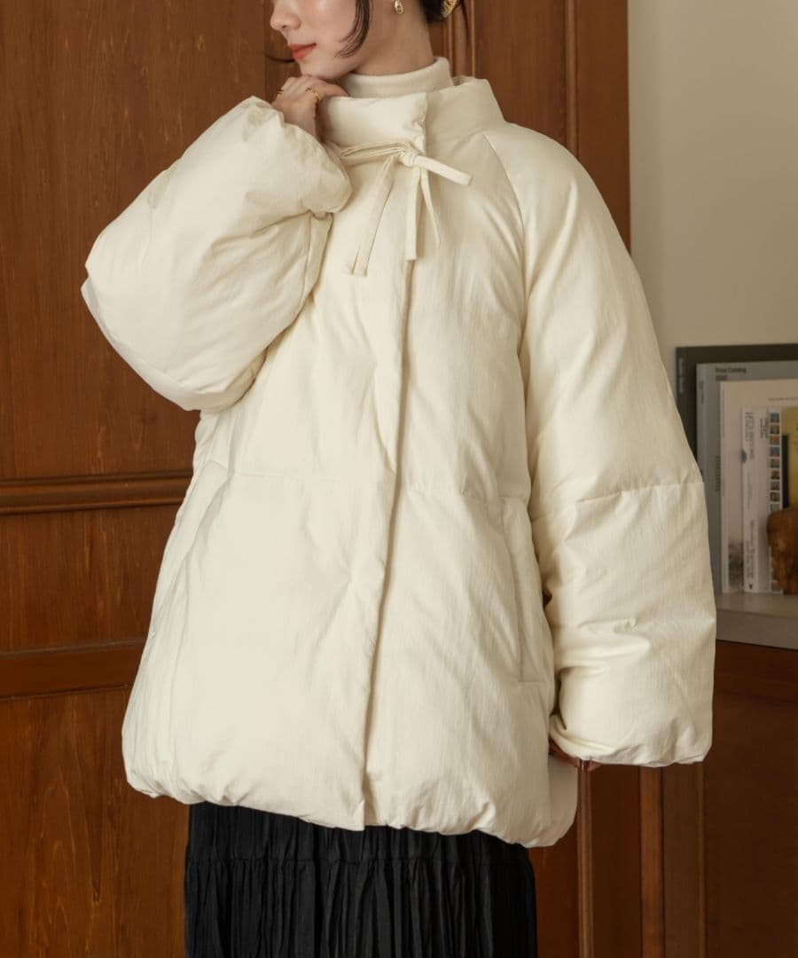 hinari ヒナリ 中綿リボンミドルコート