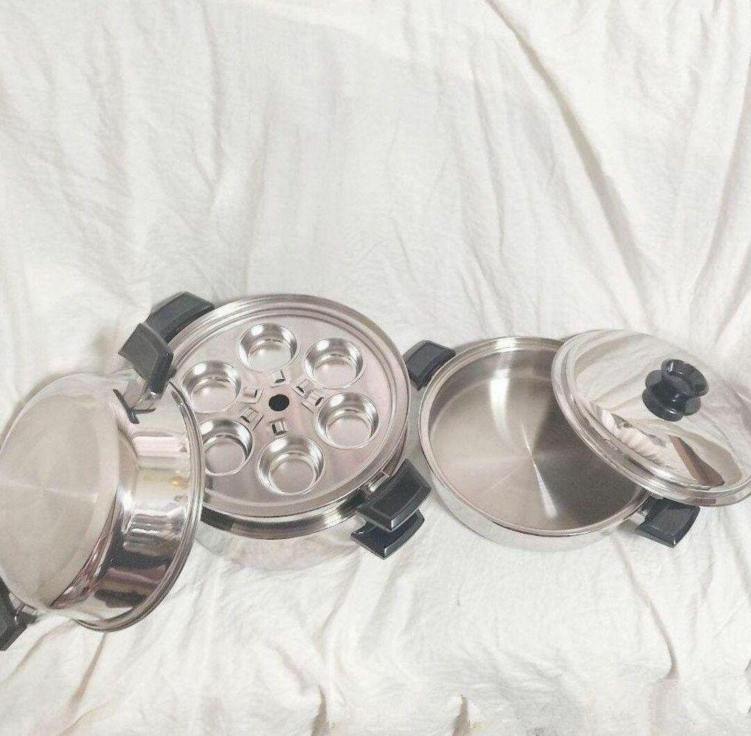 IH対応品 ロイヤルクイーン 新品 Lセット (6QTと大フライパン、付属品)@