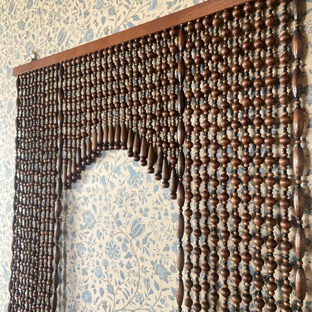 昭和レトロ　珠のれん　当時物　木玉暖簾