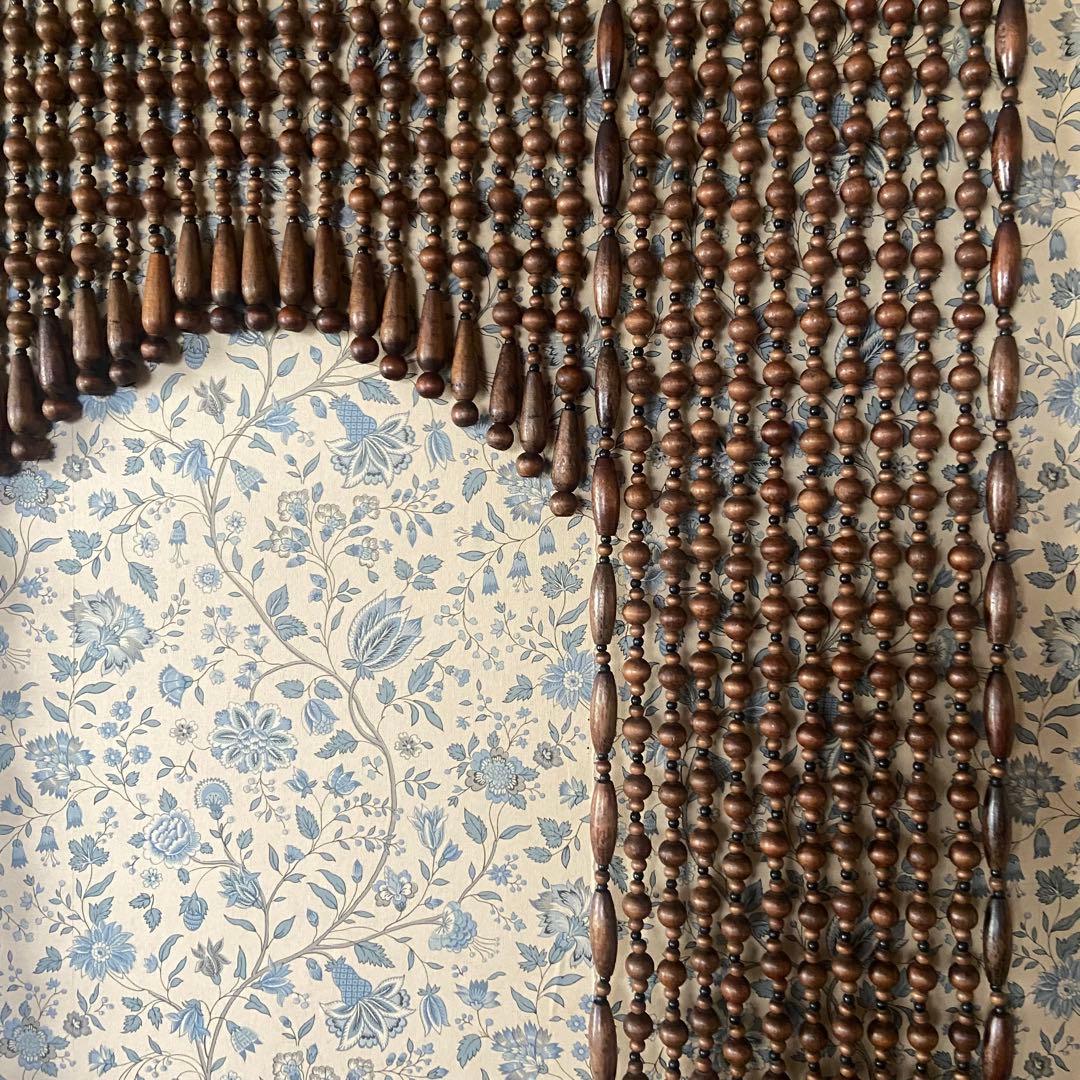 昭和レトロ　珠のれん　当時物　木玉暖簾