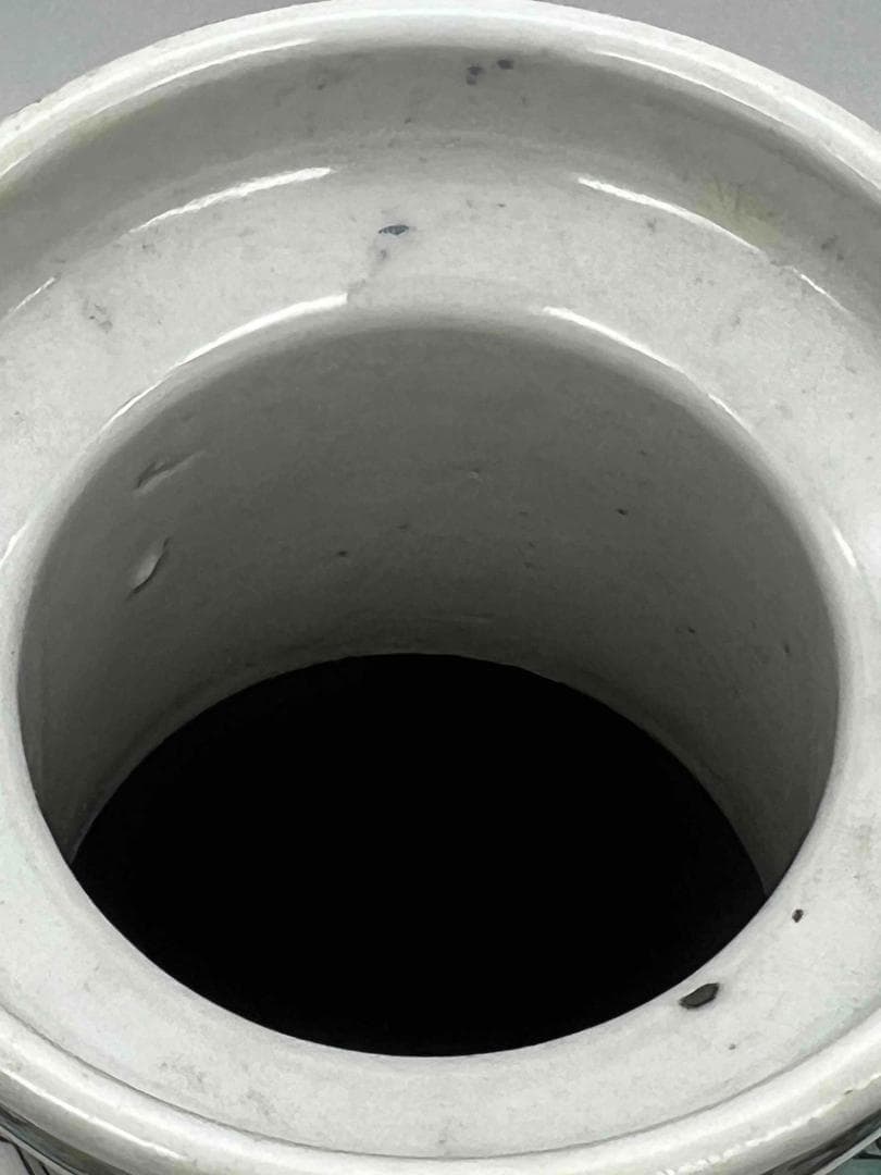 清時代 康熙五彩人物物語文瓶　西廂記棒槌瓶 花瓶(E-74)