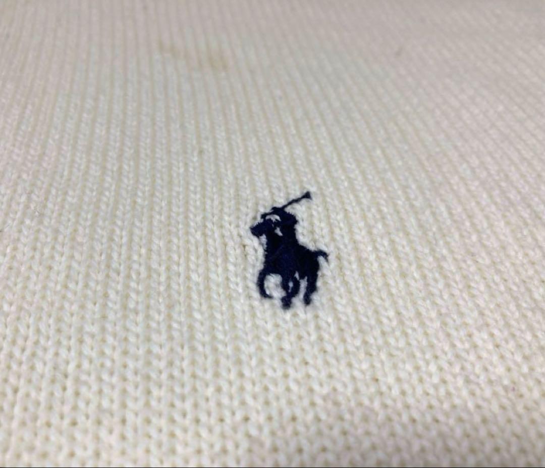 ポロ ラルフ ローレン ハーフジップ ニット セーター 白 刺繍 ポロバイ