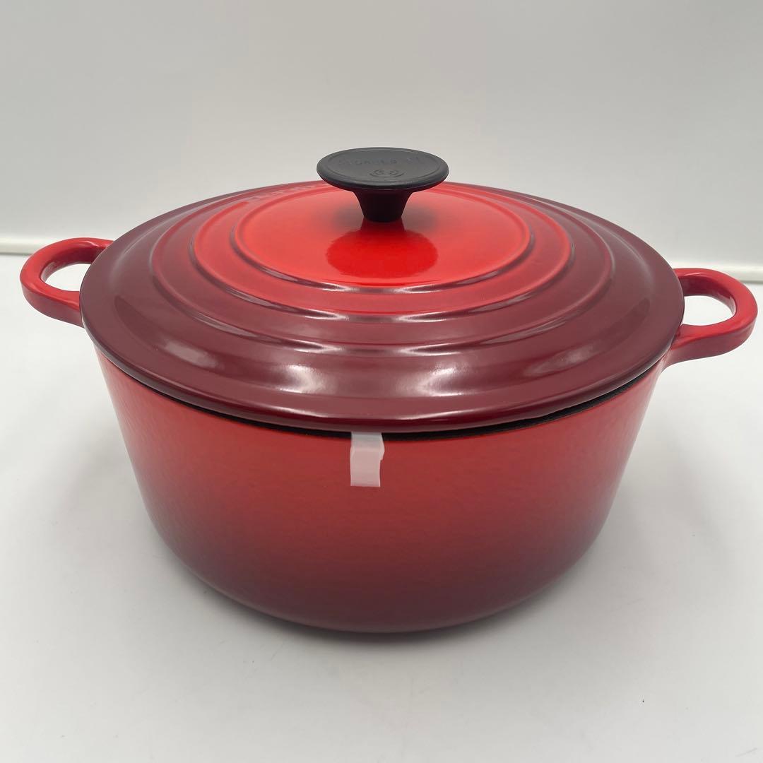 美品　LE CREUSET ココット ロンド 24cm レッド