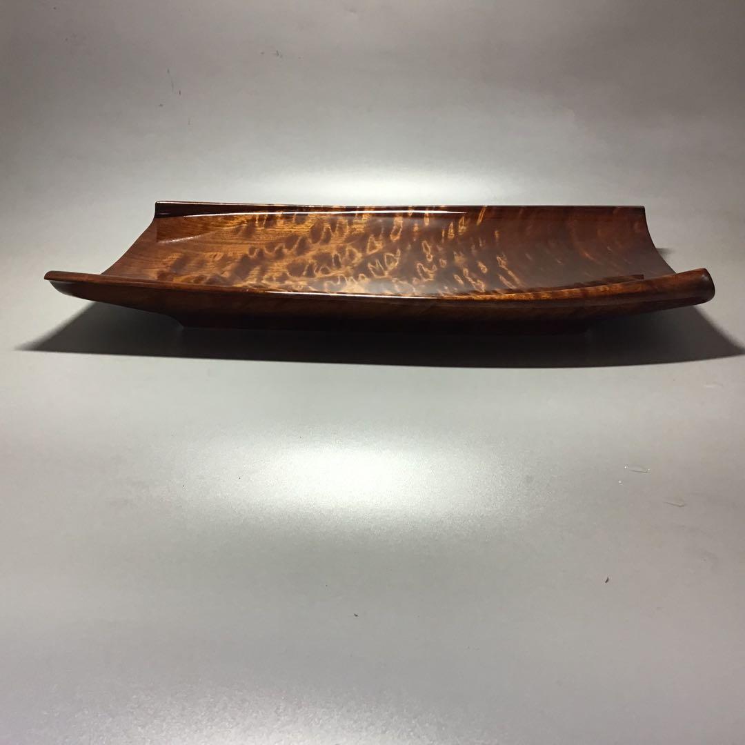 楠玉杢造り流風紋拭き漆盛器