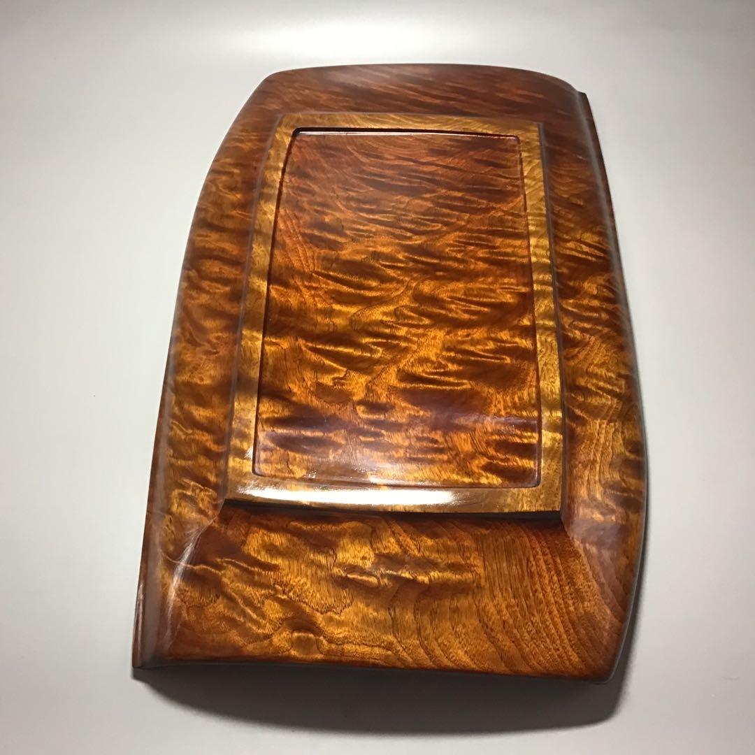 楠玉杢造り流風紋拭き漆盛器