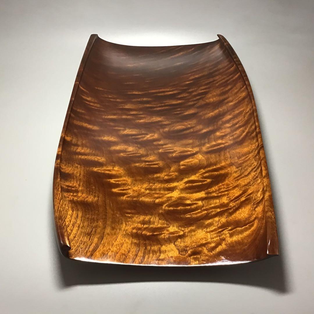 楠玉杢造り流風紋拭き漆盛器