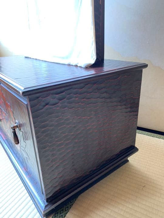 鎌倉彫 鏡台 ドレッサー 化粧台 一面鏡 メイク台