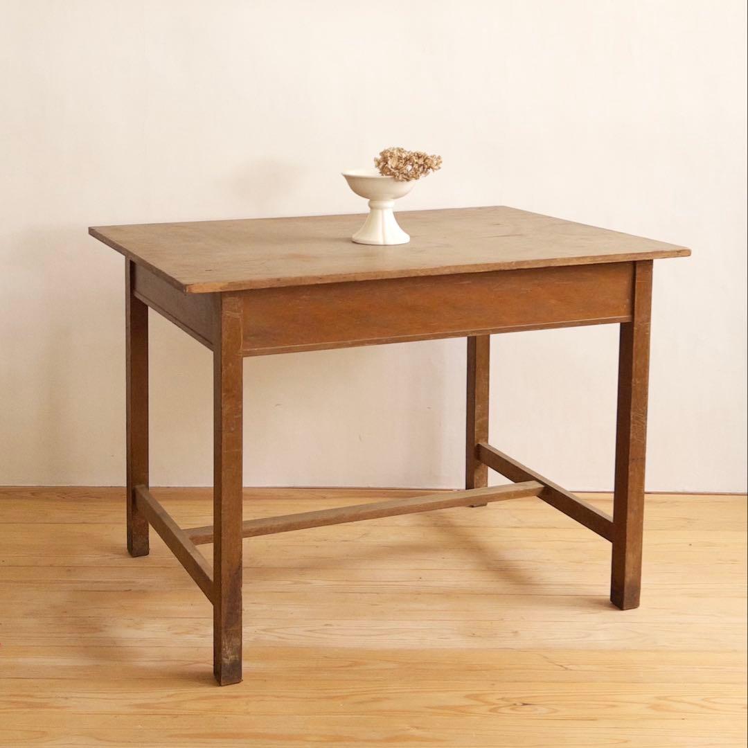 木製　作業台　横幅 約106㎝　ワークテーブル　古道具　古家具　ビンテージ