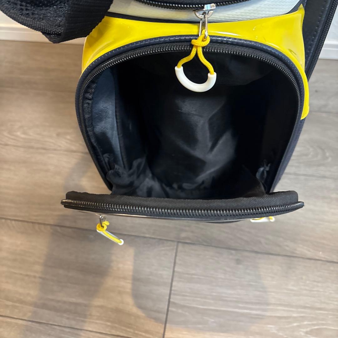 【LE COQ SPORTIF】キャディバッグ 黒×黄色 スタンド式 軽量モデル