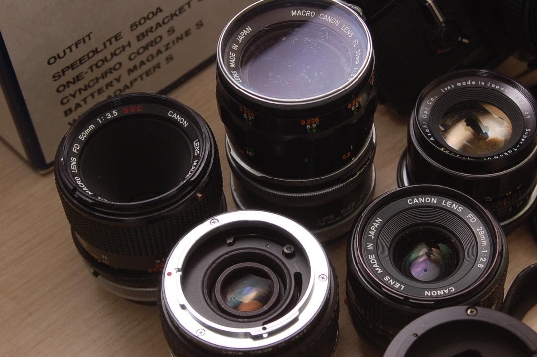 【片付け整理】Canon F-1N レンズ、アクセサリーセット