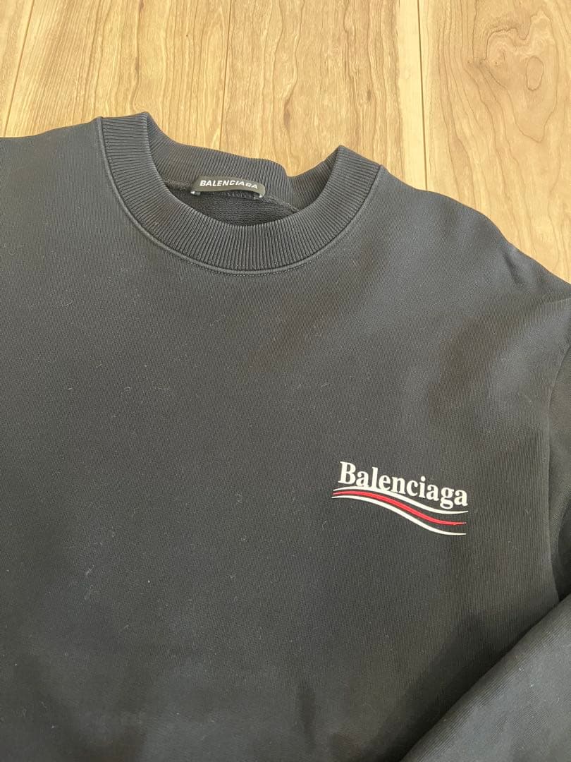 美品✨バレンシアガ キャンペーンロゴスウェット 両面ロゴ ブラック 黒　XS