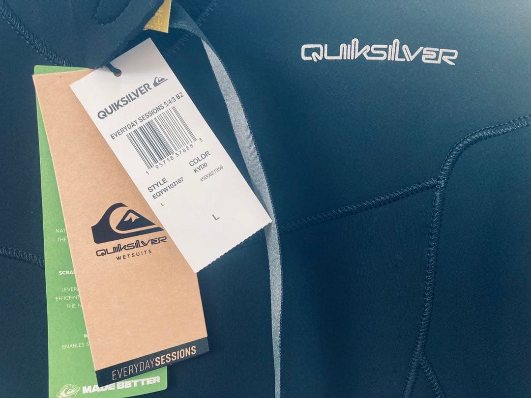 クイックシルバー　ウェットスーツ　Lサイズ　新品　裏起毛