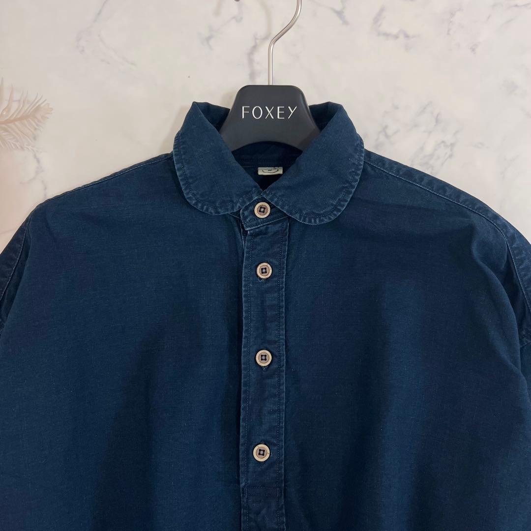 45R スーピマ オックス の Mシャツ インディゴ 焦