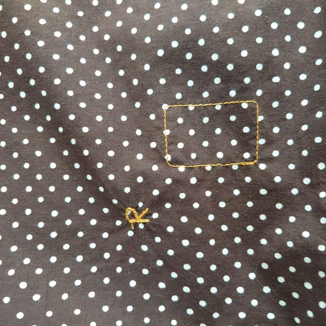 【あたりアリ】45R タペットドットプリントのカットワークフリルブラウス