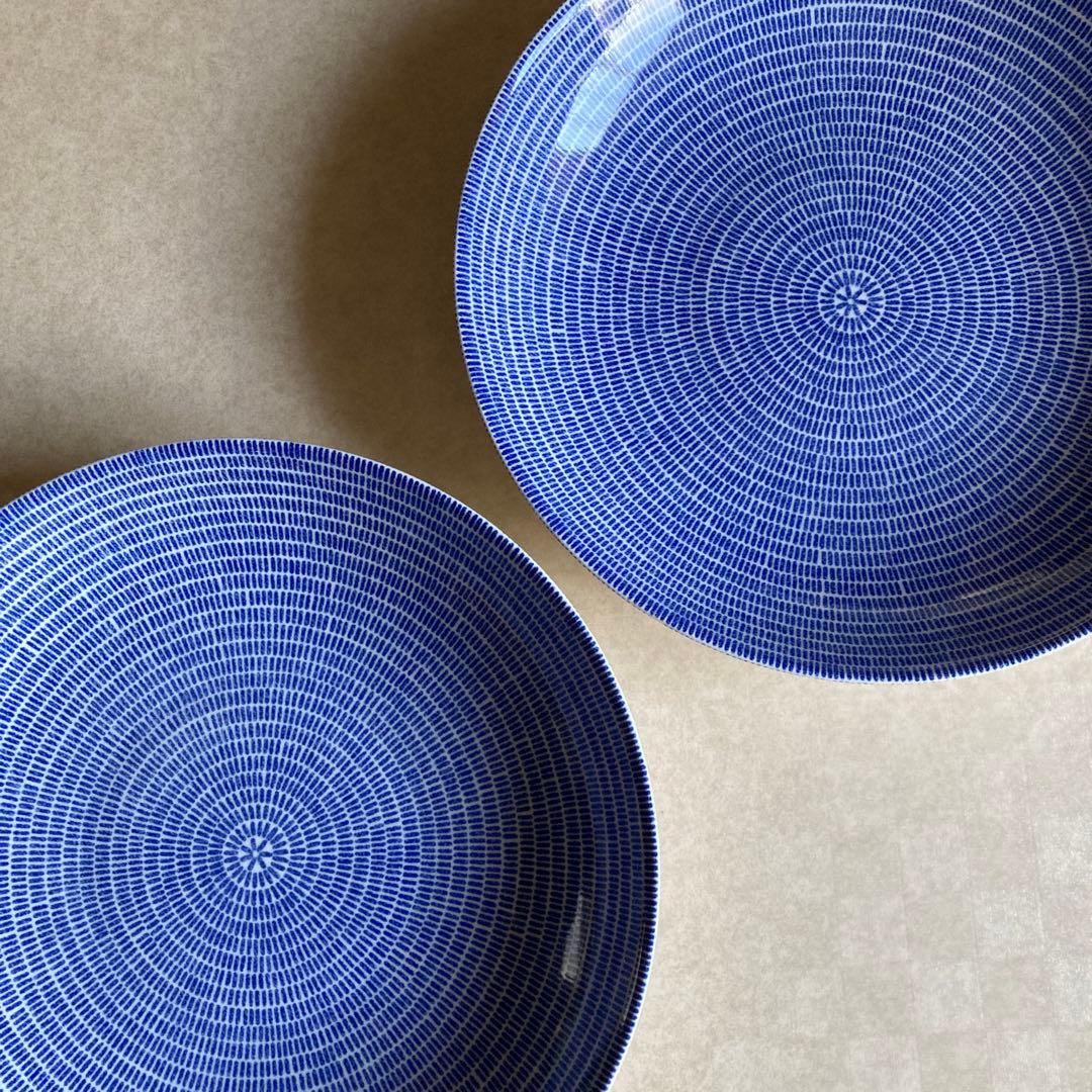 旧ロゴ★アラビア 24h アベック 24cm パスタプレート 2枚 ブルー