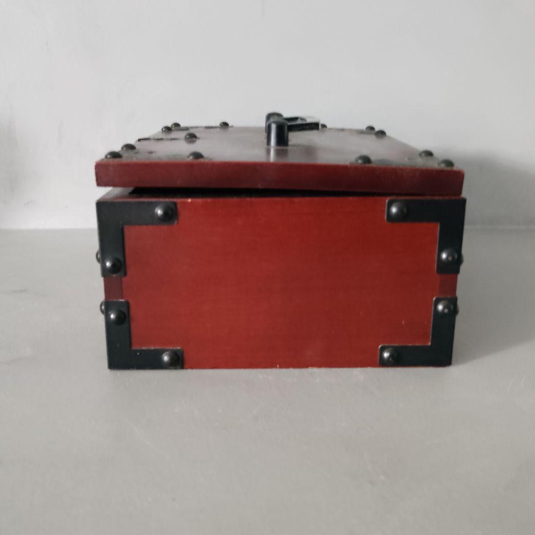 千両箱型 木製収納ボックス 貯金箱 木製×鉄製金具