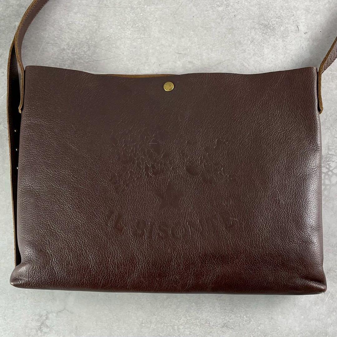 ✨美品✨イルビゾンテ　ショルダーバッグ　クロスボディ　デカロゴ　大容量　濃茶