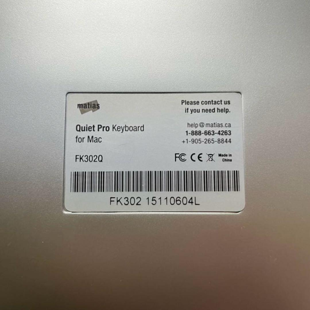 キーボード Matias Quiet Pro Keyboard for Mac FK302Q