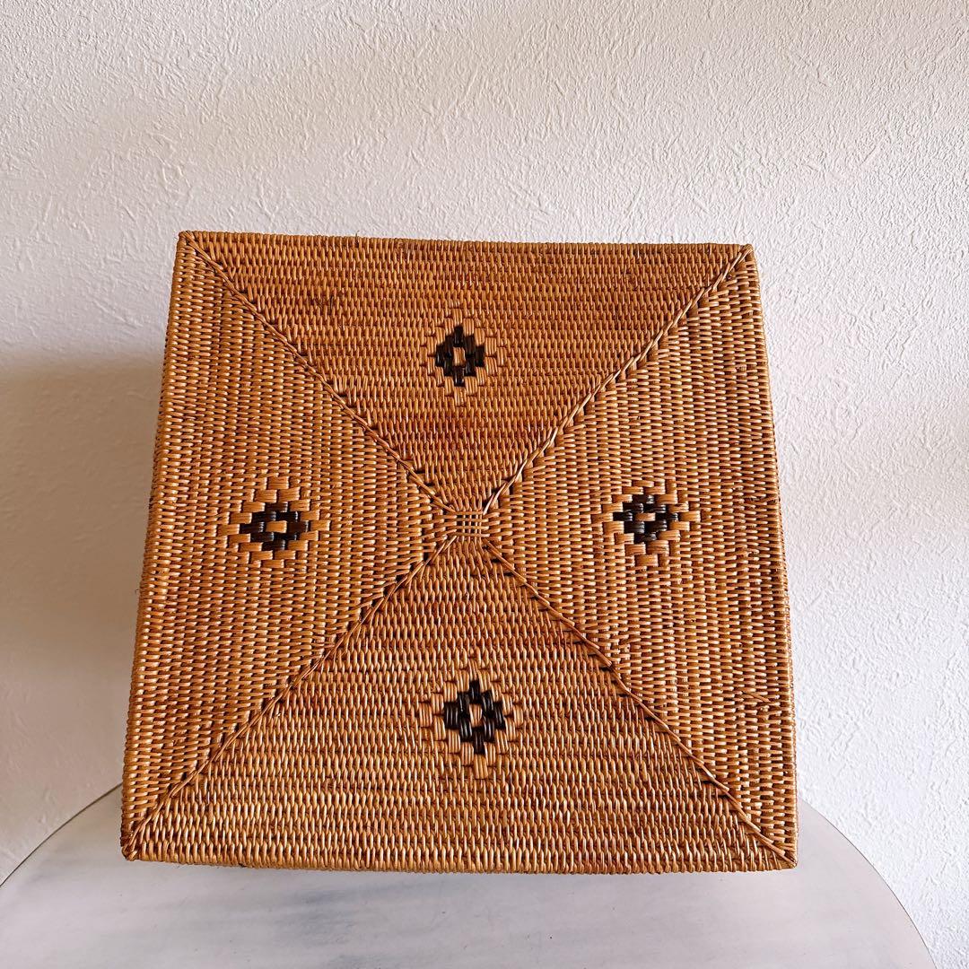 天然素材 アタ 正方形バスケット アタバスケット