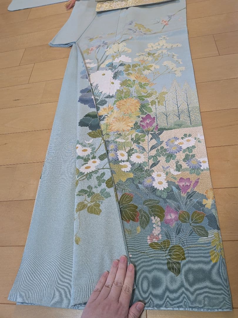 訪問着フルセット　作家物友禅　薄緑　入学式　卒業式　結婚式　訪問着セット