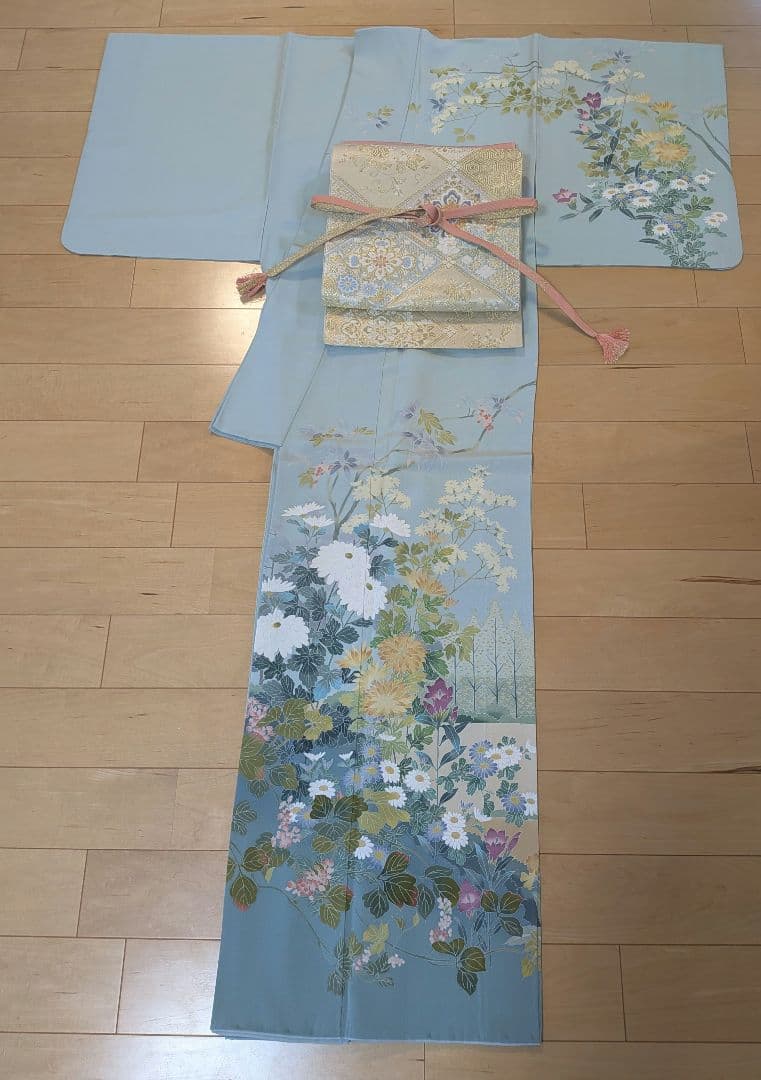 訪問着フルセット　作家物友禅　薄緑　入学式　卒業式　結婚式　訪問着セット