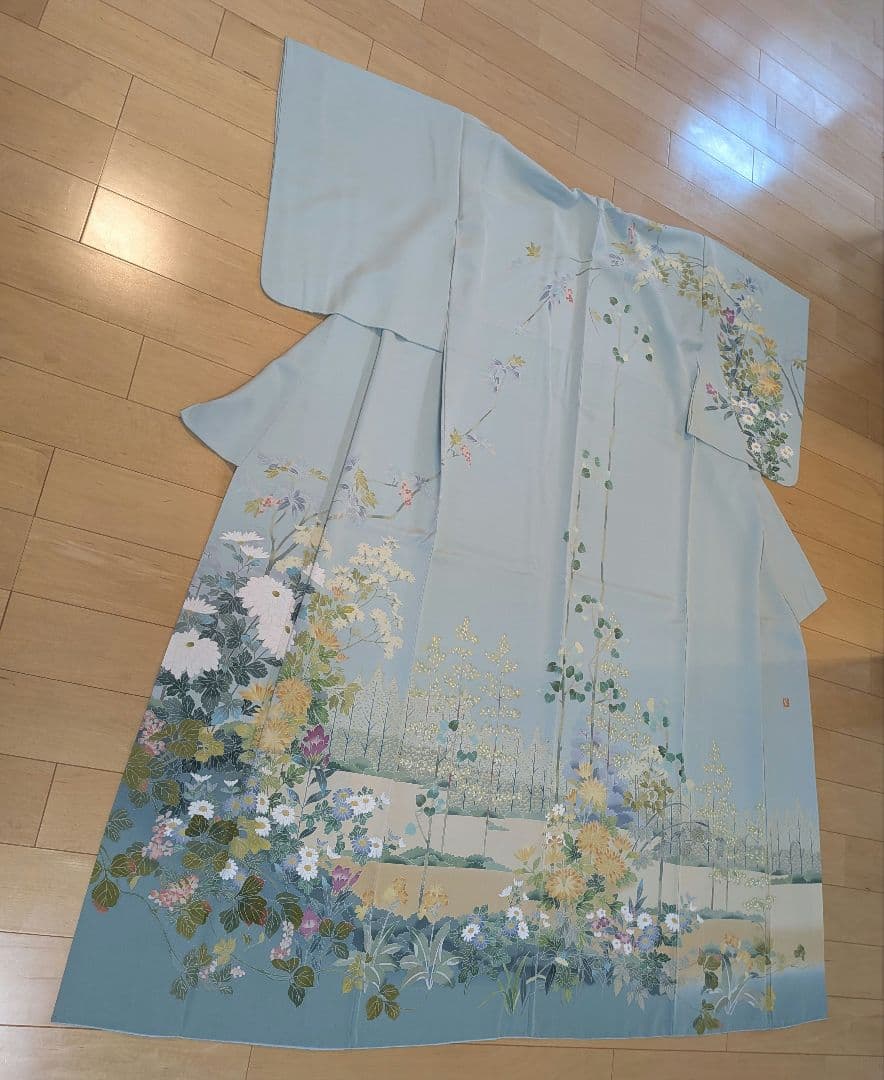訪問着フルセット　作家物友禅　薄緑　入学式　卒業式　結婚式　訪問着セット