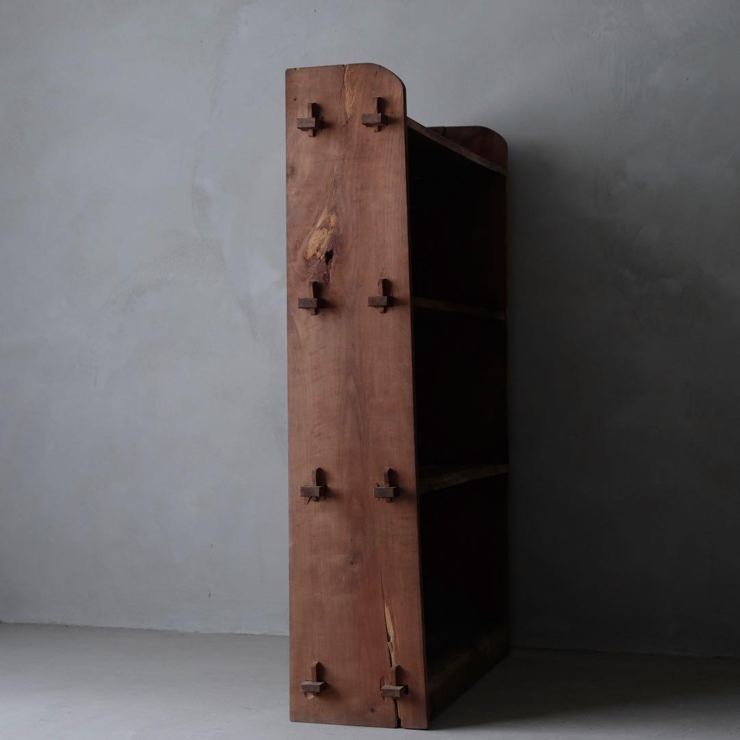 桜材 4段楔式本棚　陳列棚 収納棚 ブックシェルフ ラック 古家具 アンティーク