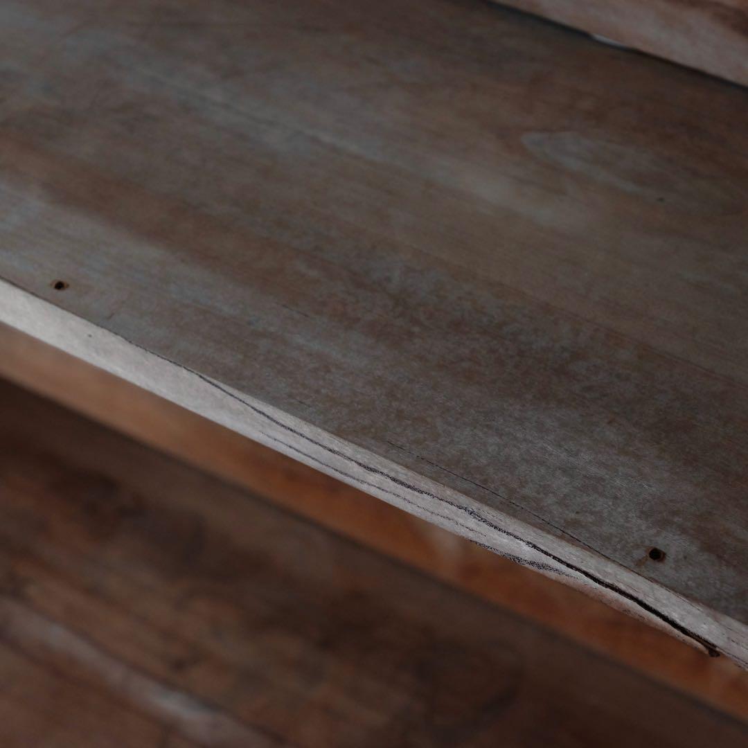 桜材 4段楔式本棚　陳列棚 収納棚 ブックシェルフ ラック 古家具 アンティーク