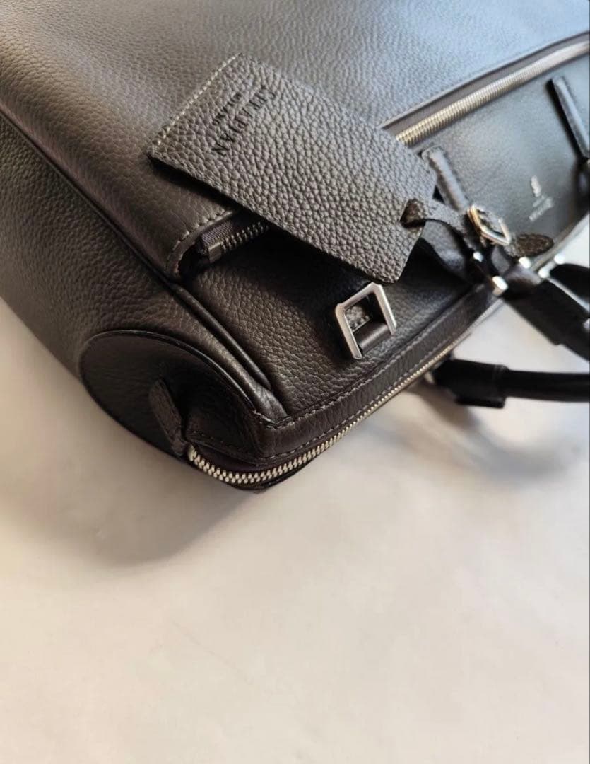 r*様 セラピアン カシミヤレザー ブリーフケース ビジネスバッグ　グレー