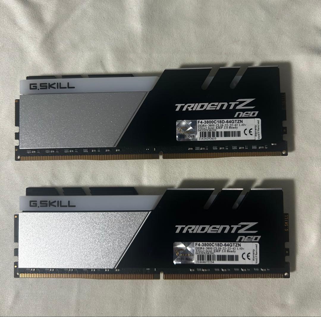 G.SKILL TRIDENT 64GB(32GB×2)DDR4-3800