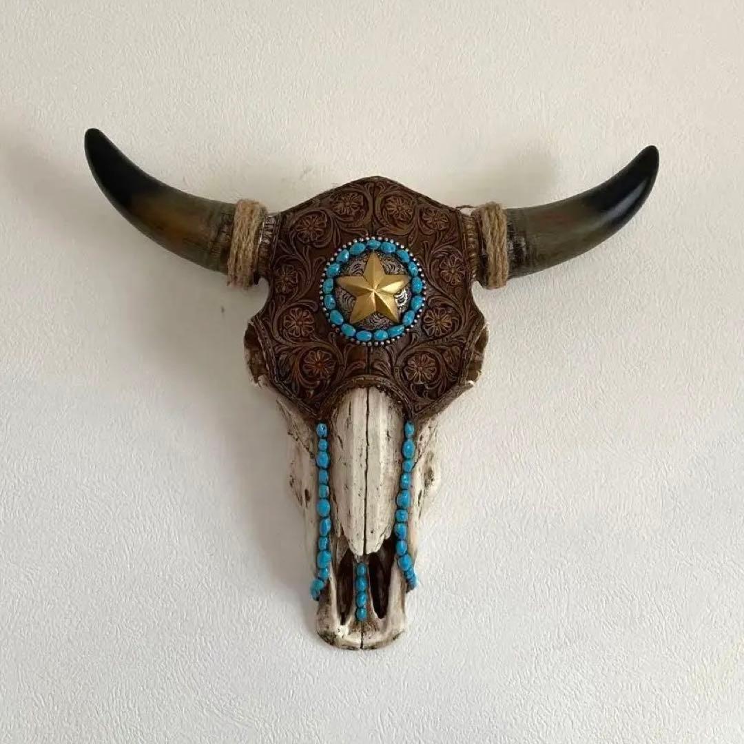 de leon collections バイソン 頭蓋骨 壁飾り