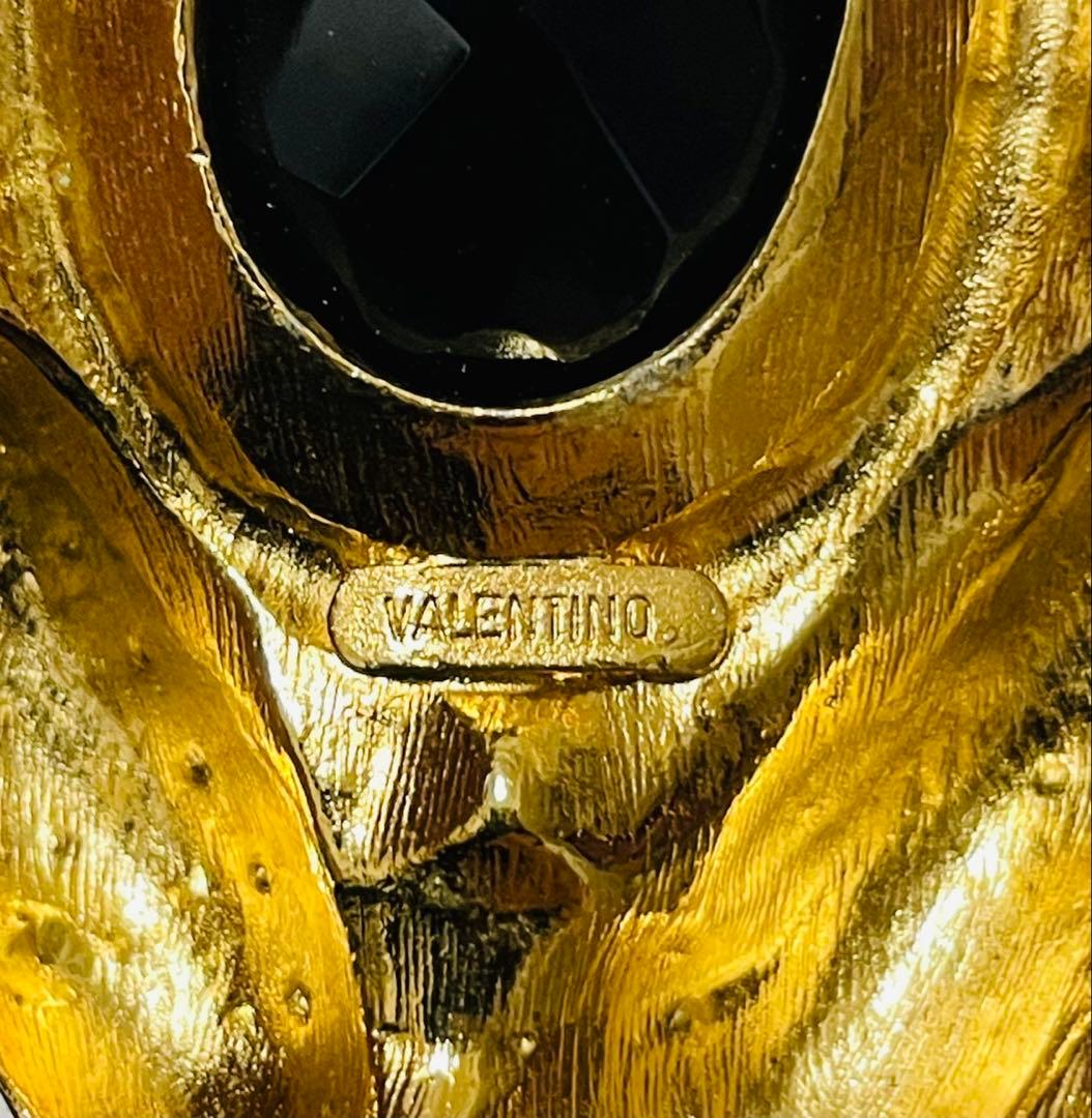 【希少】ヴァレンティノ ヴィンテージ ブローチ カエル Frog カラーストーン